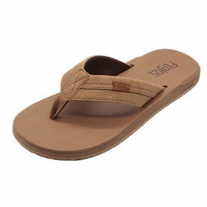 Flojos Mens Levee Memory Foam Flip Flop TAN Sandals Choose Size